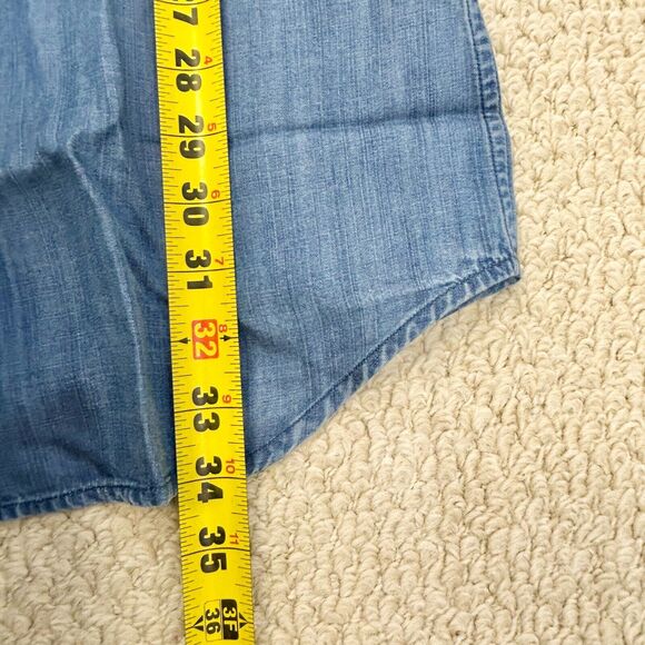 Untuckit Dress Womens 0 Long Sleeve Denim Button Up Shirtdress Pockets Stretch - Picture 10 of 14